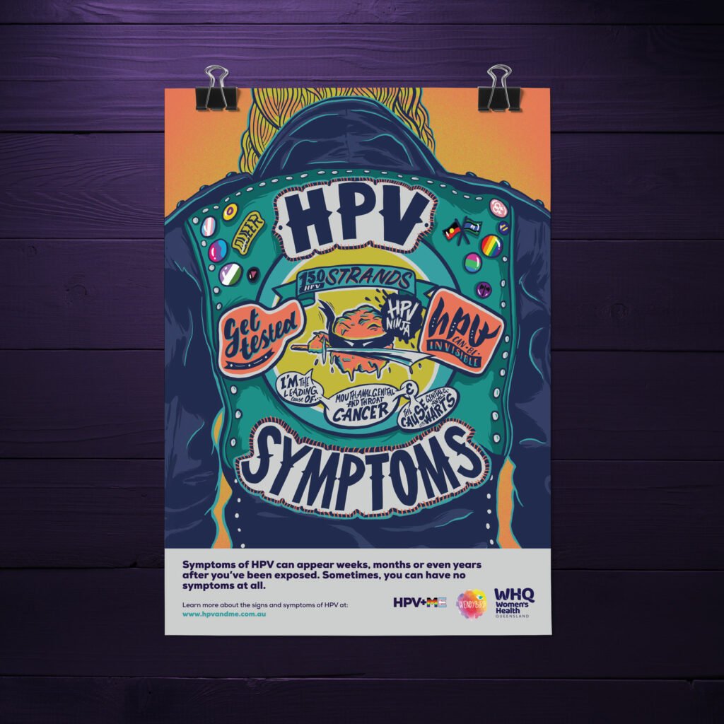 Hpv Signs And Symptoms Hpv Me Campaign Poster Mockup On Wooden Background