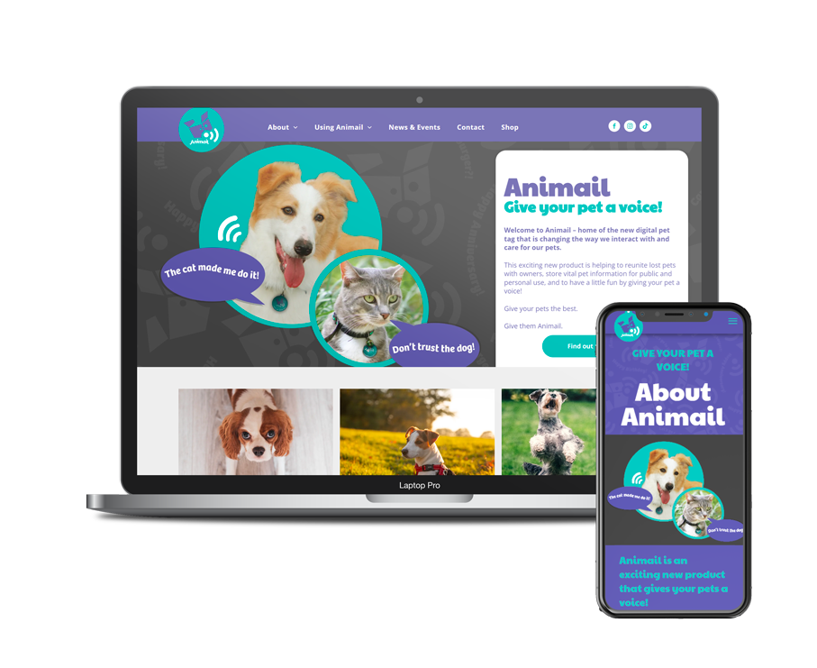 Animail Pet Tag Website Design Animail Pet Tag Website Design