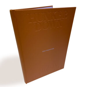 Buckram Covered Perfect Bound Book Deboss Cover And White Foil Writing Printed By Rogue Print And Mail