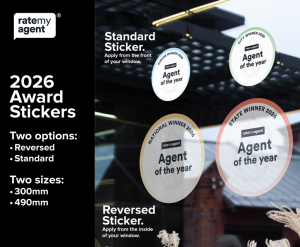 Ratemyagent2026 Award Badge Sticker Printing Offical