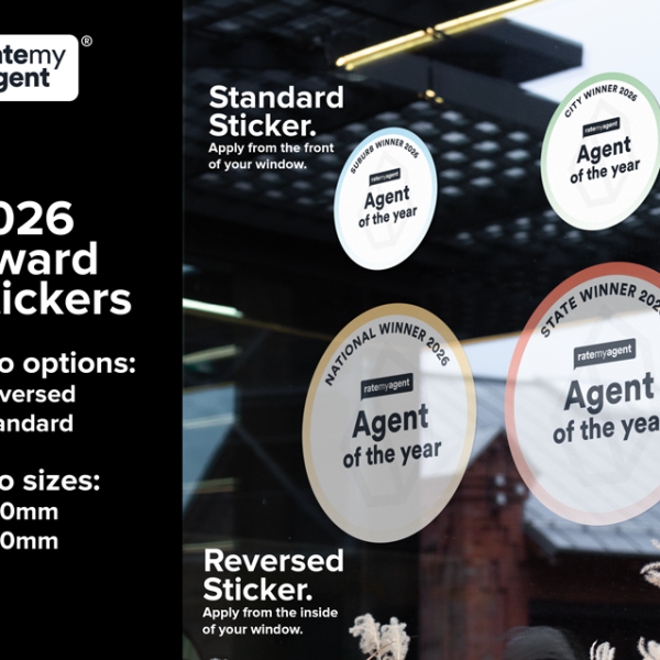 Ratemyagent2026 Award Badge Sticker Printing Offical
