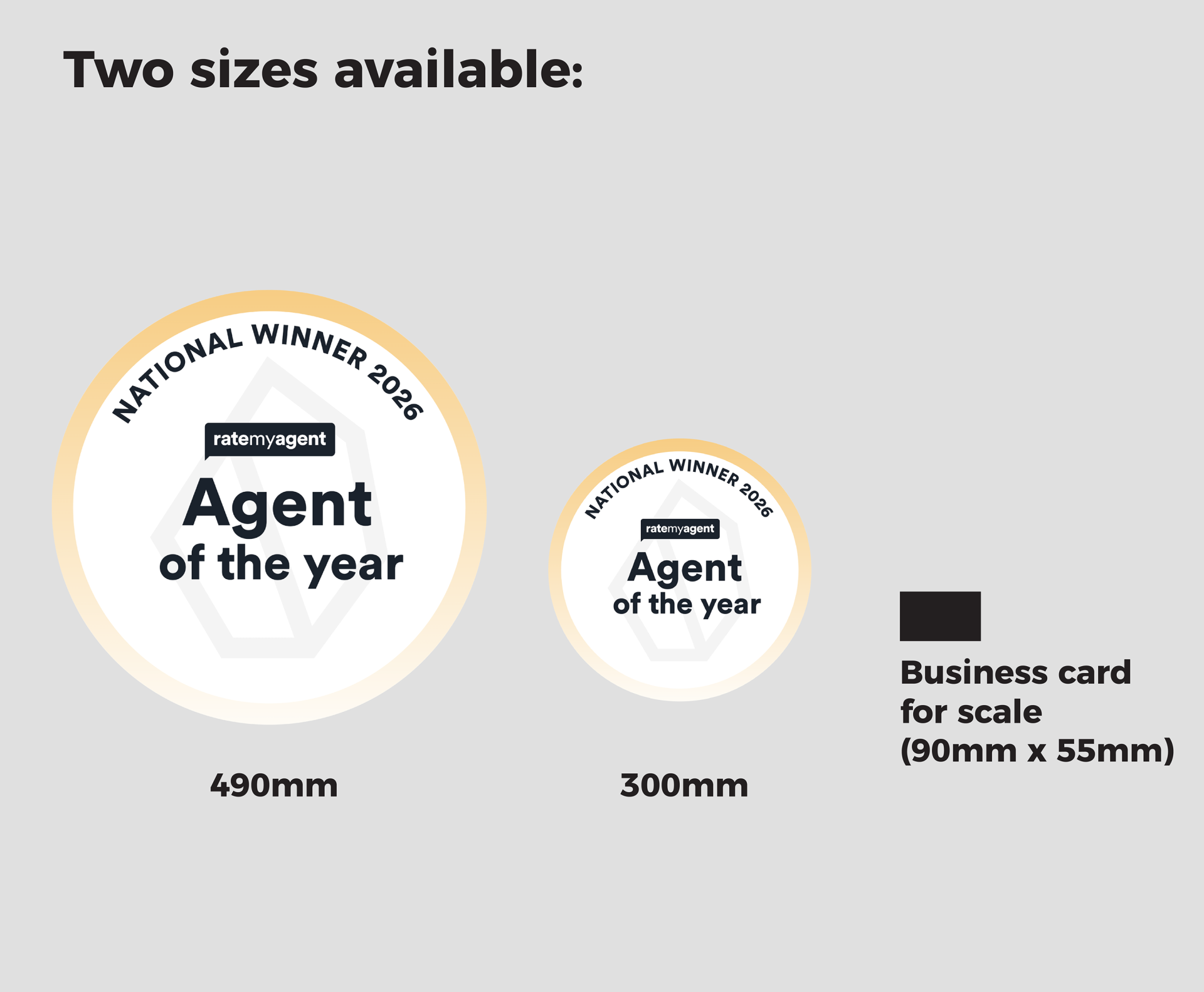 Ratemyagent2026 Sticker Sizes Available