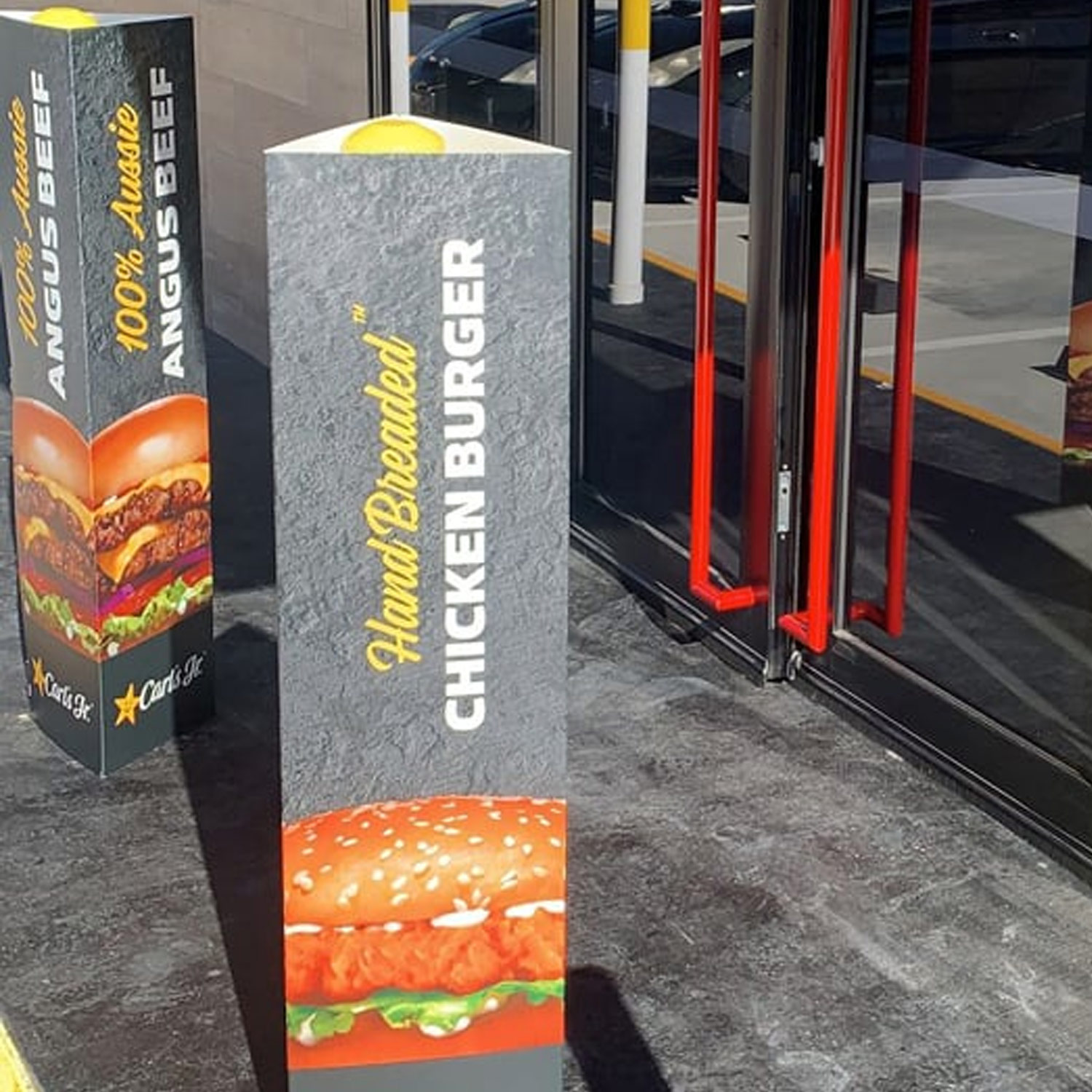 Carls Jr Full Colour Bollard Printed By Rogue Print And Mail