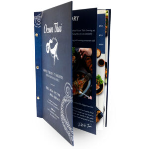 Ocean Thai Custom Printed Menu Screw Binding Printed By Rogue Print And Mail