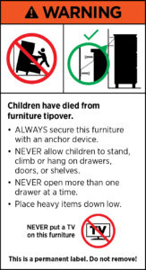 ACCC Furniture Warning Category 1