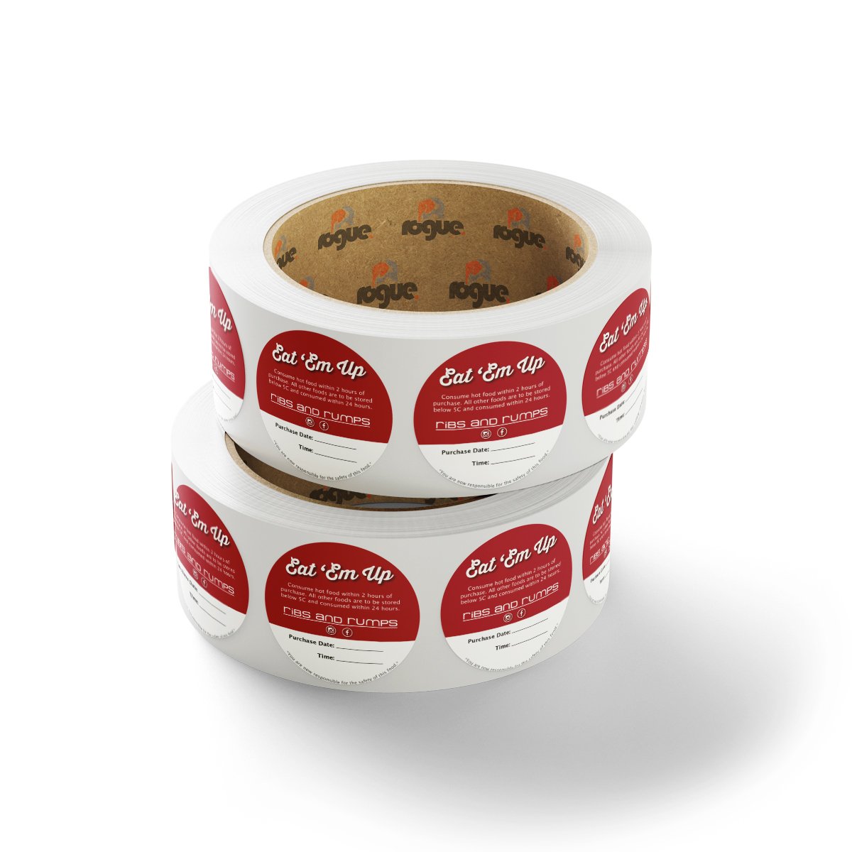 Restaurant Take Away Stickers On Roll By Rogue Print