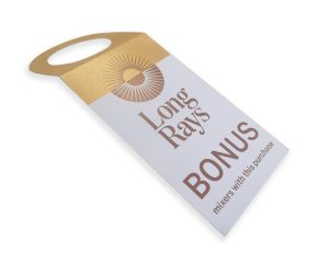 Long Rays Shelf Wobbler Die Cut On Uncoated 300gsm