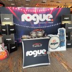 Roge Print Exhibition Booth Rock Star Theme Media Wall Cubes Podium