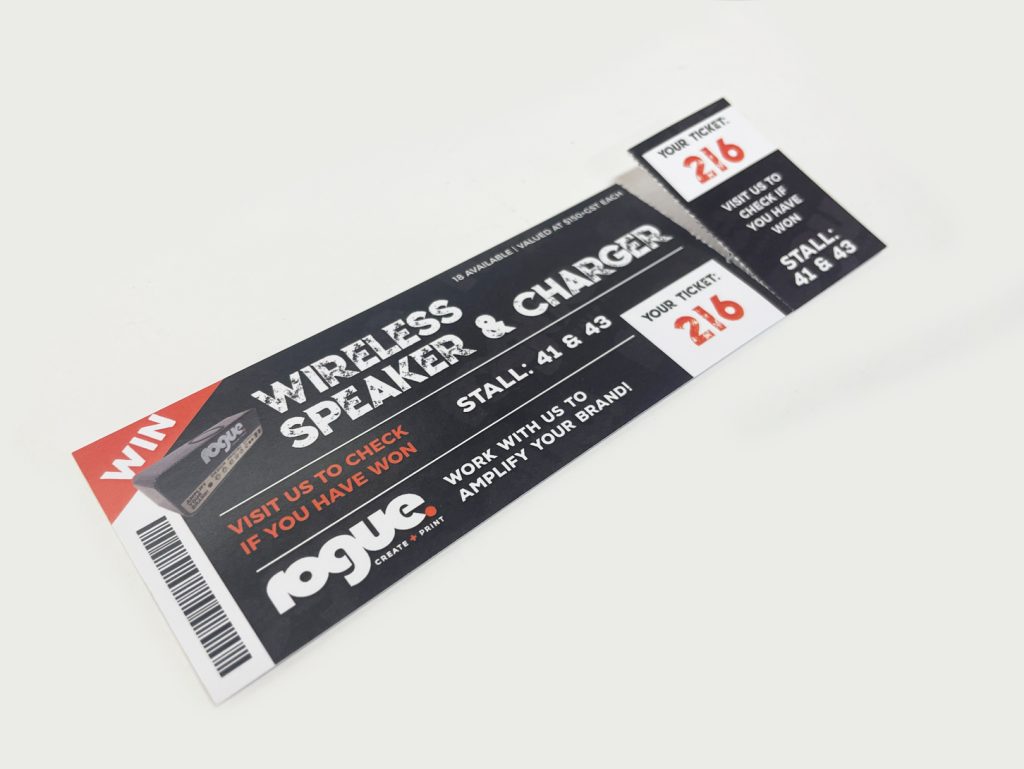 Rogue Print Concert Ticket Custom Printed Perforated