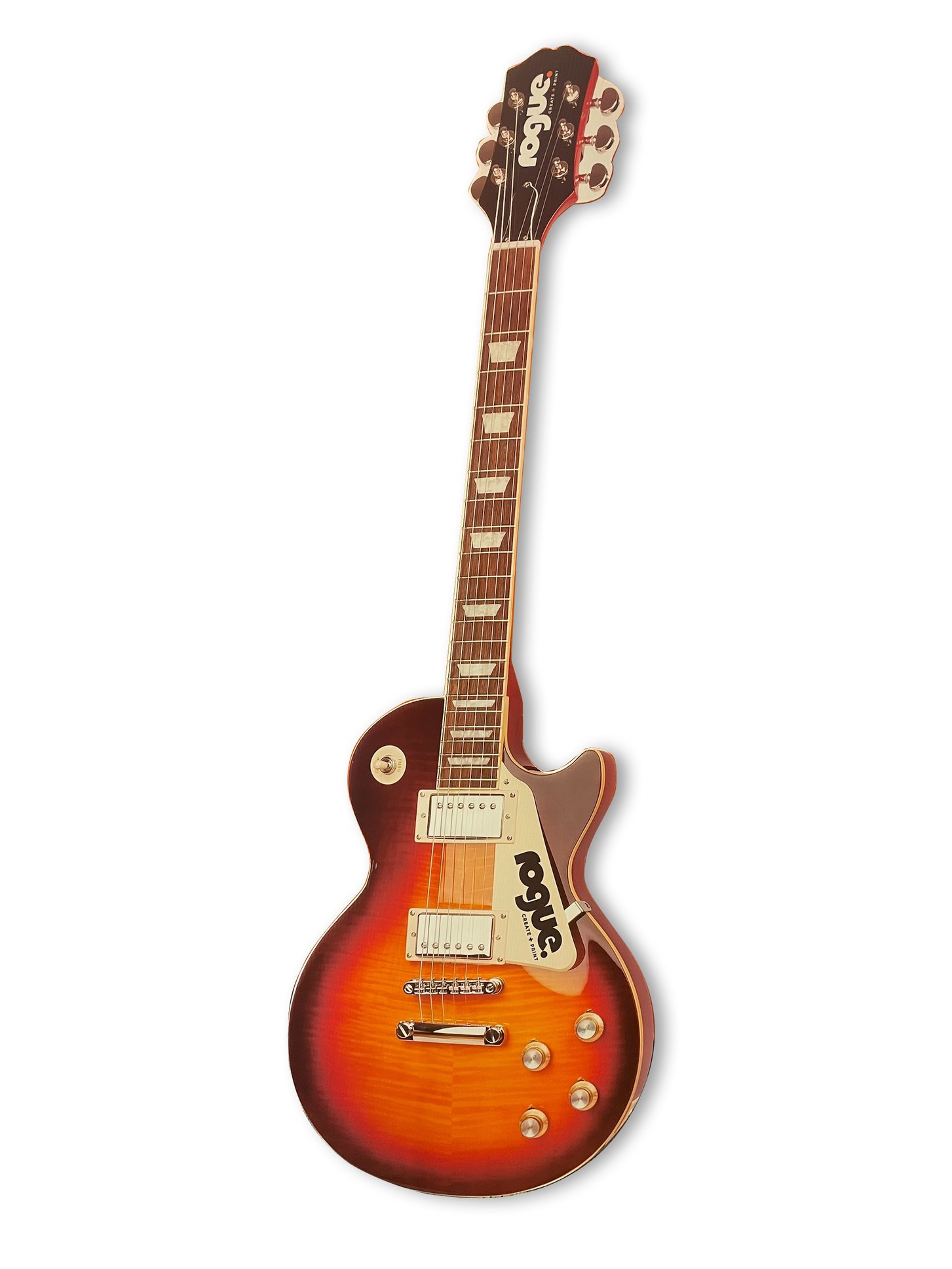 Standee Cut Out Corflute Guitar Shape Stand Rogue Print