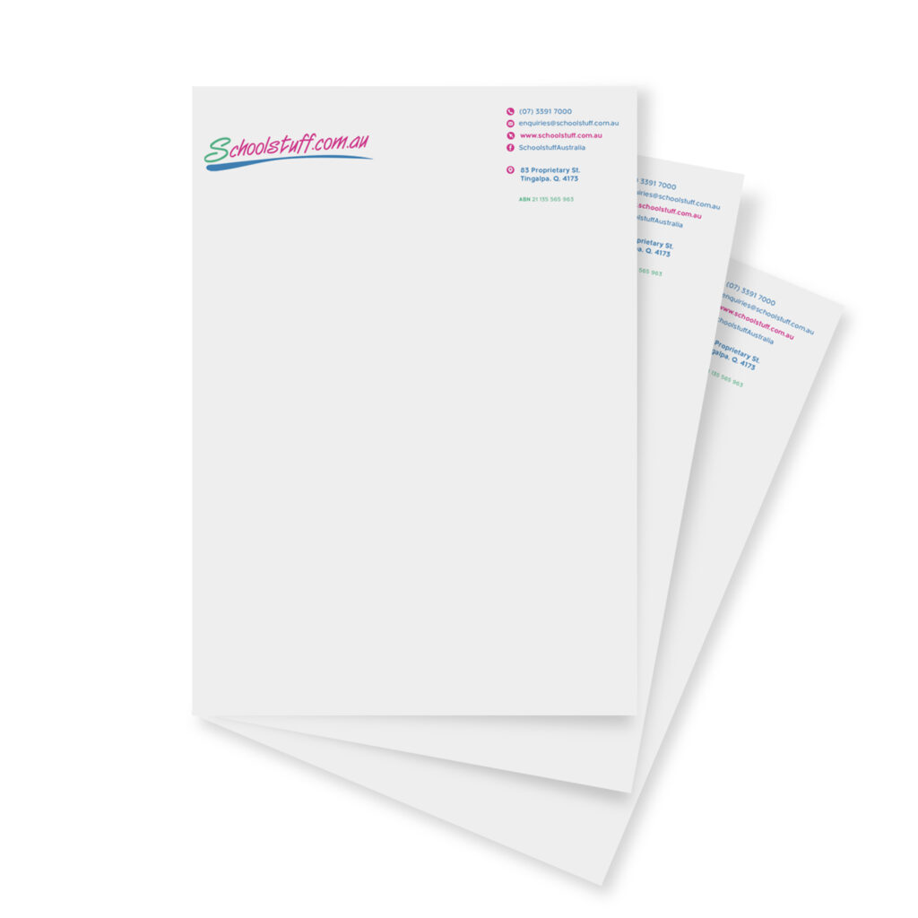 Schoolstuff Custom Printed Letterhead By Rogue Print And Mail