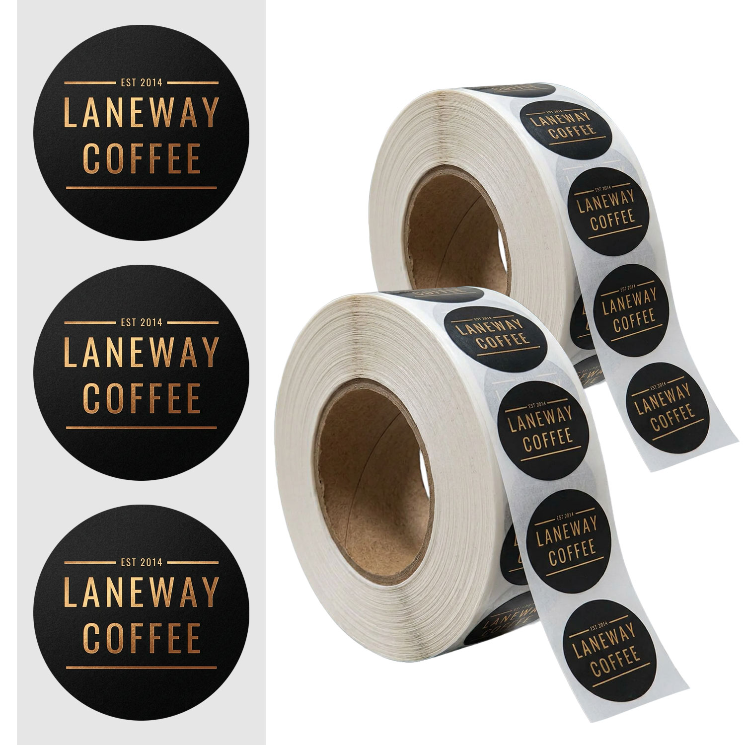 Laneway Coffee Custom Printed Sticker Label On Rolls