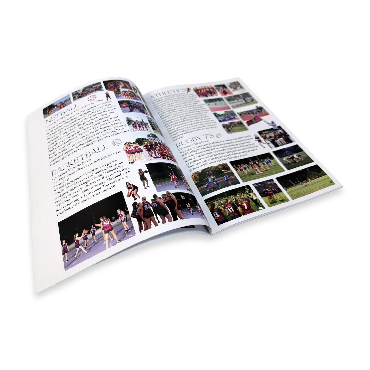 Saddle Stitched Year Book Open In Middle