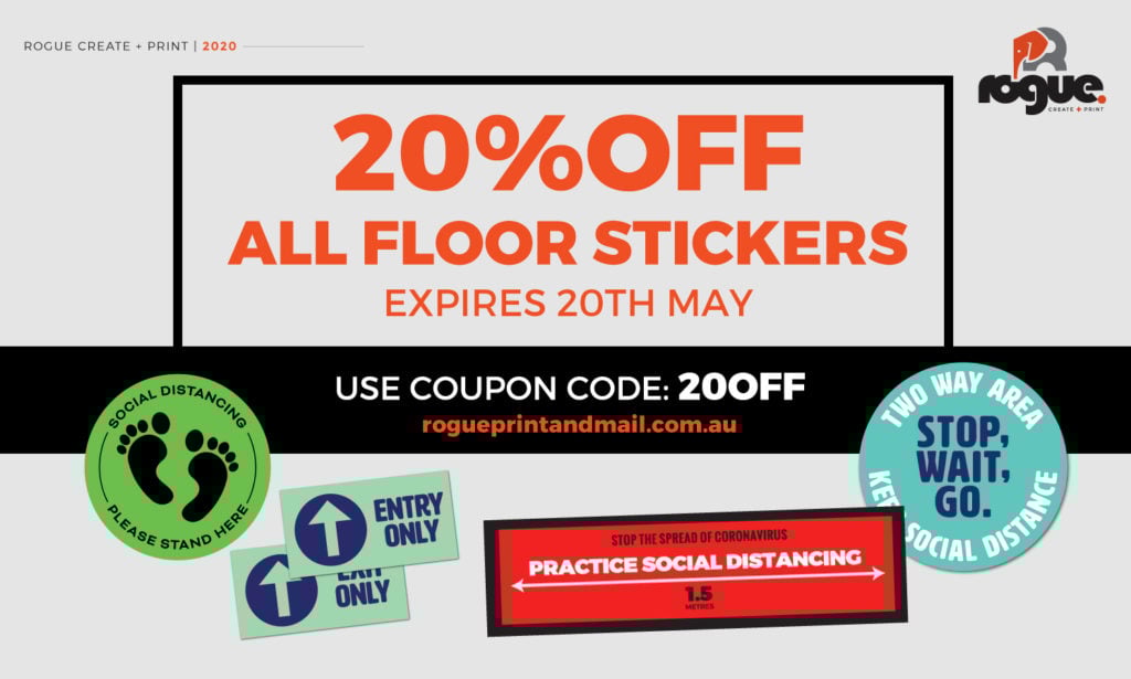 20off Social Distancing Floor Graphics Rogue Print Mail
