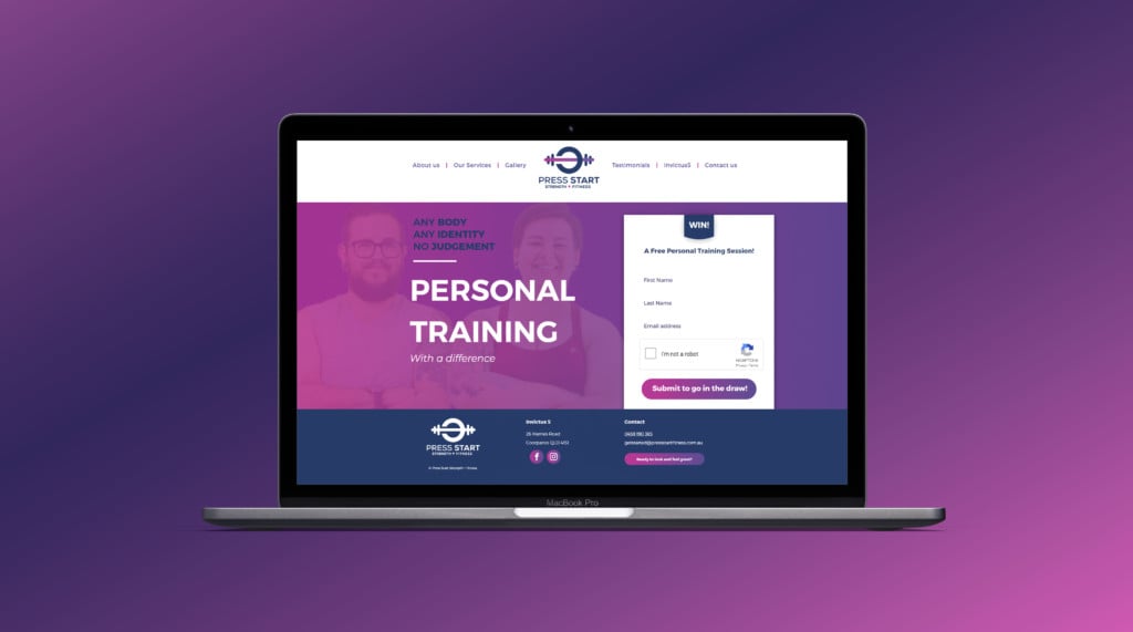 PressStartFitnessWebsite Press Start Strength & Fitness Website Design and Build Laptop