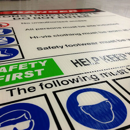 Corflute Safety Sign Danger construction site large sign