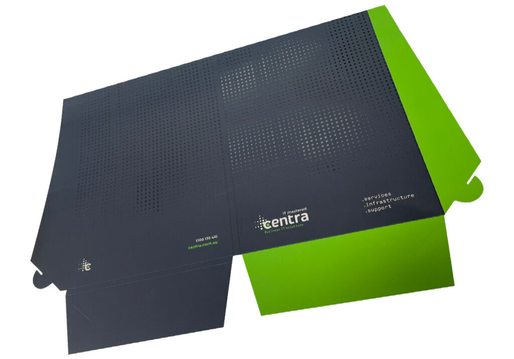 A4 Presentation Folder Flat 5mmgusset 1 Business Card Holder Slot Matt Cello And Spot Uv
