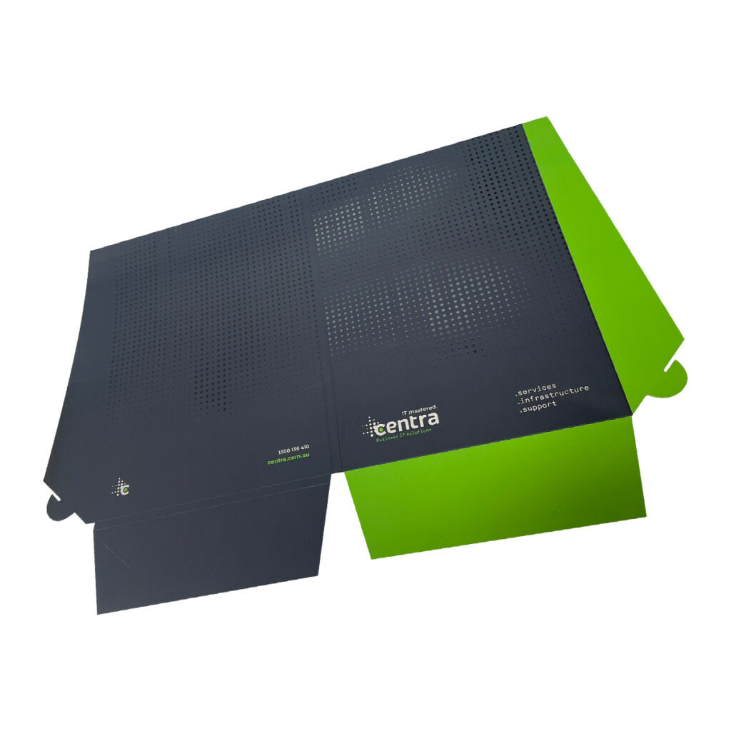 A4 Presentation Folder Flat 5mmgusset 1 Business Card Holder Slot Matt Cello And Spot Uv