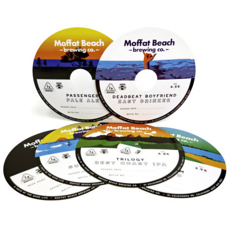 Custom die cut packaging and products. A picture of a die cut keg collar – round with keg insert.