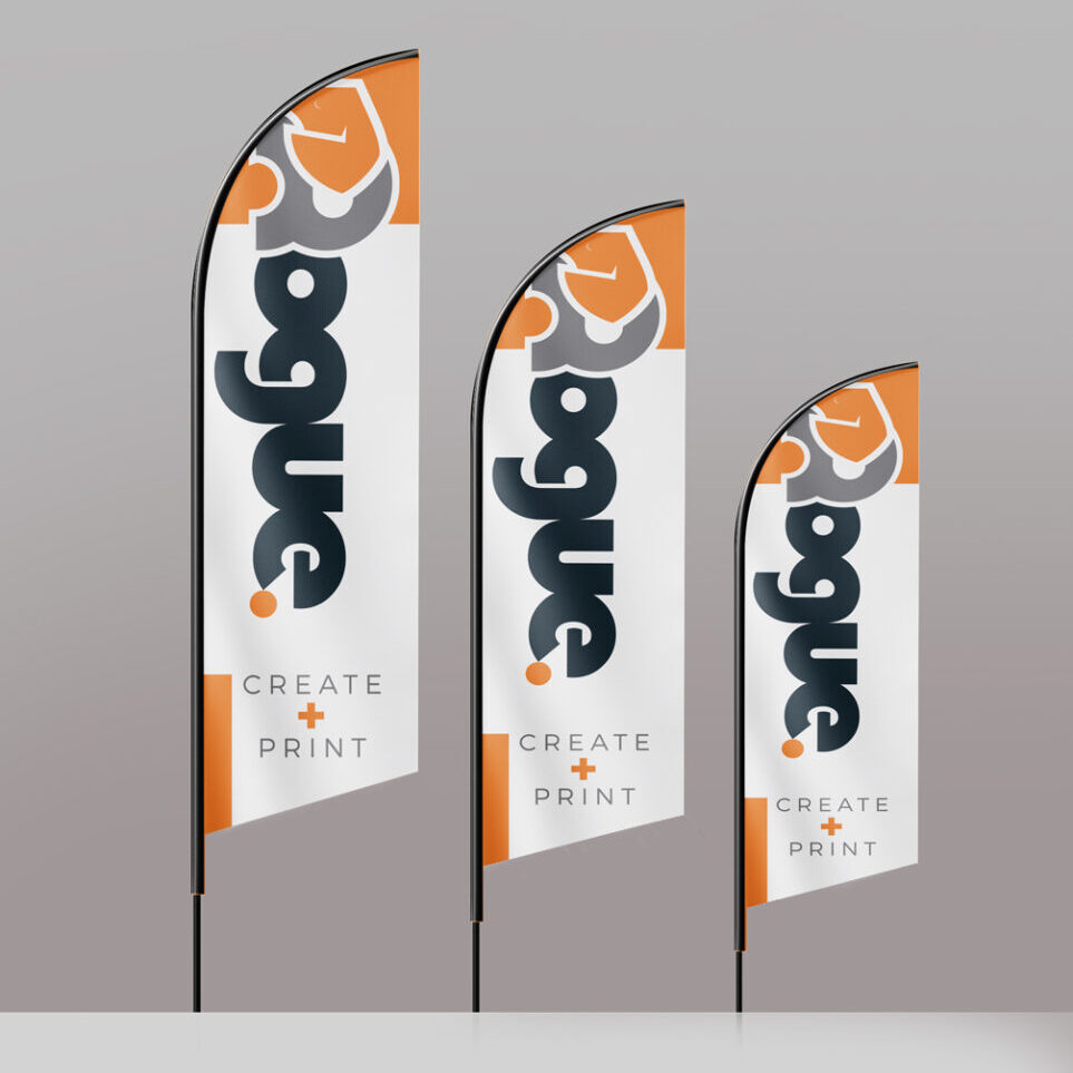 Rogue Print Bow Banner Flying Flag Feather Three Sizes