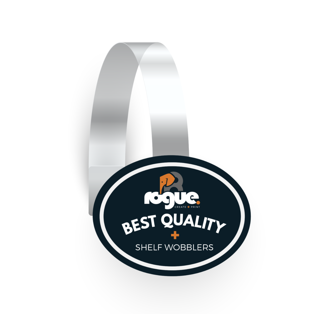 Rogueprint Shelf Wobbler Talker Oval Shaped Rogue Print