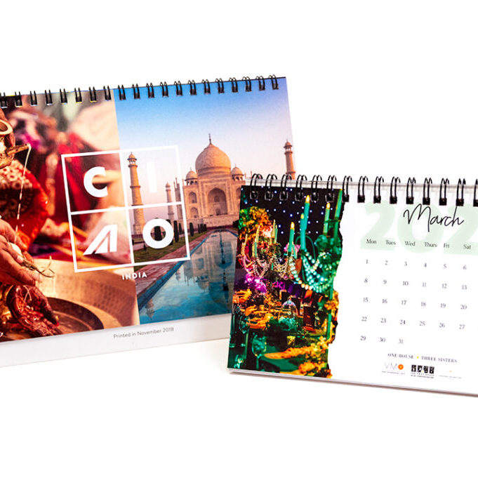 Rogue Create Print Desktop calendar with metal wire binding