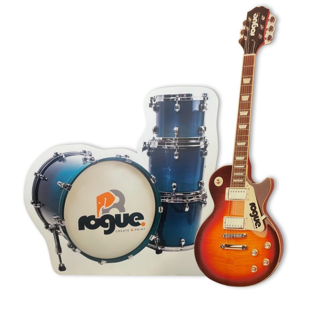 Standees Cut Out Full Size Drums And Guitar Rogue Print