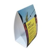 Tent Card 100mmw X 230mmh Double Sided On 300gsm Gloss Cello