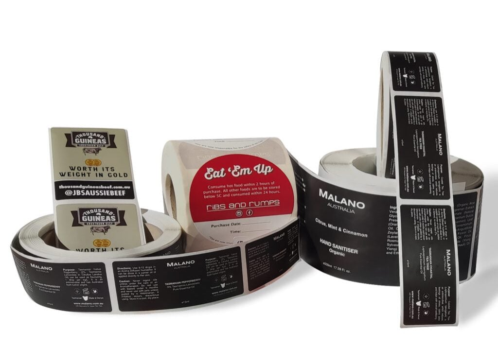 Full Colour Sticker Label On A Roll Printed By Rogue Print And Mail