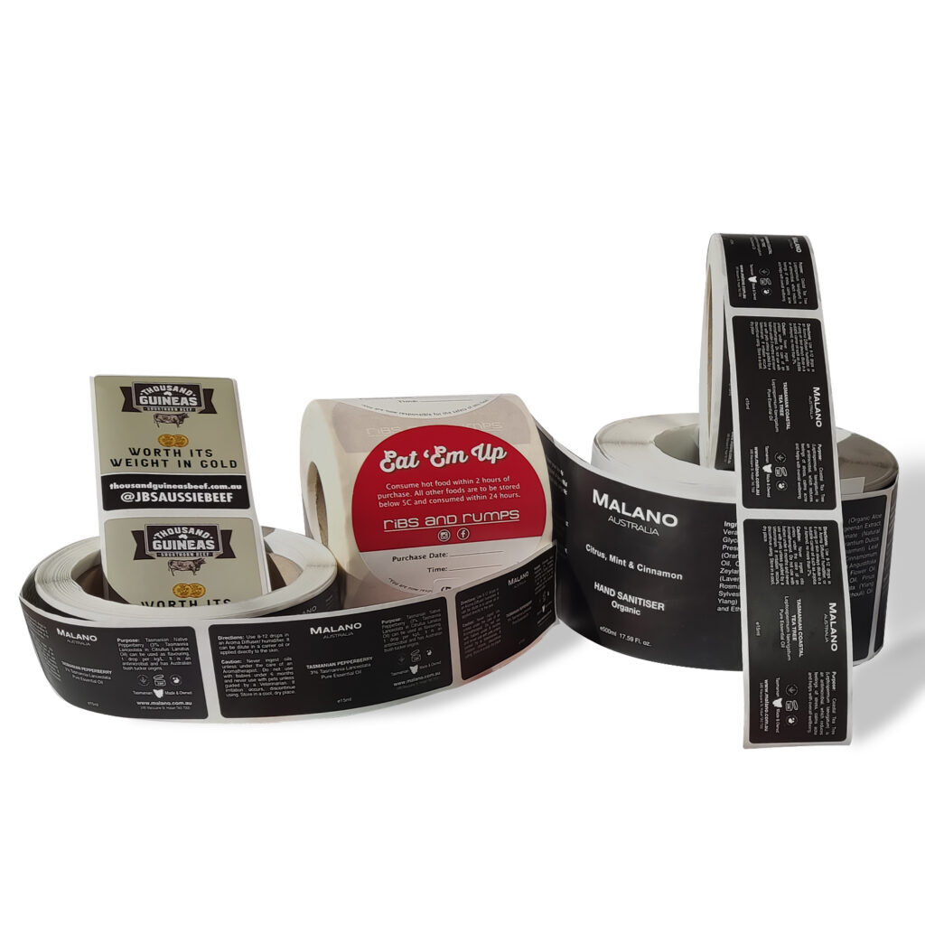 Full Colour Sticker Label On A Roll Printed By Rogue Print And Mail